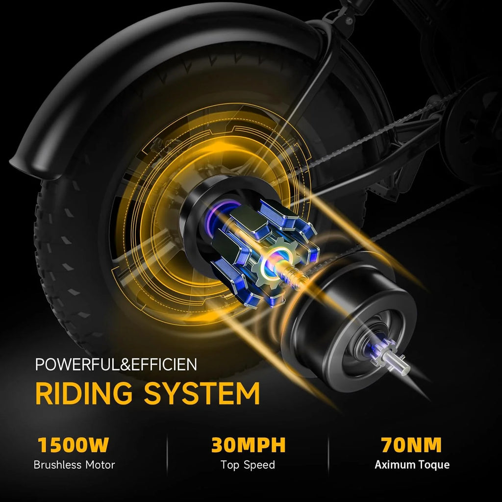 Electric Bike 20 Fat Tire 1500W 48V 18AH O817202