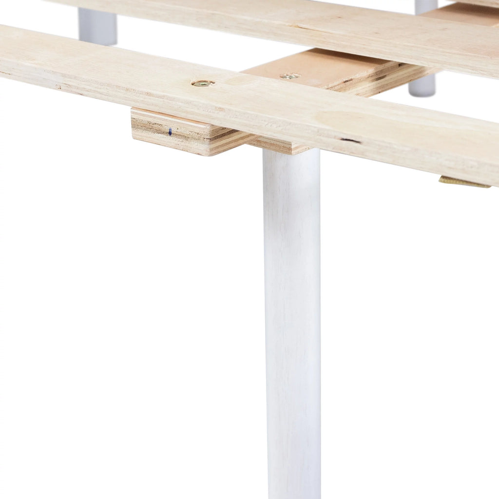White Acacia Wood Queen Bed C300