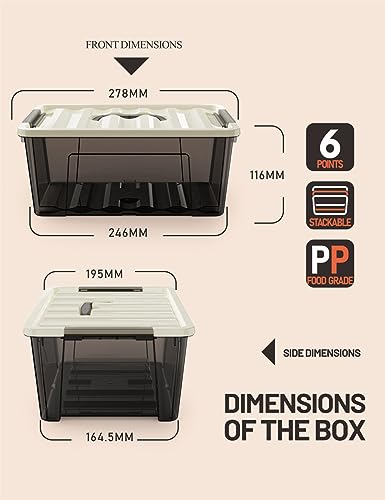 Clear Storage Bins with Lids, 6-Pack I256