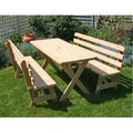 Cedar Cross Legged Picnic Table with 4 ft. Backed Benches B929