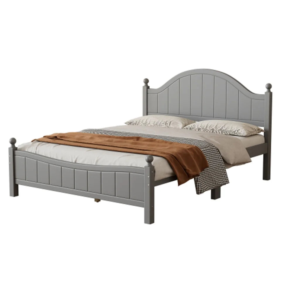 Gray Solid Wood Platform Bed Queen Q931