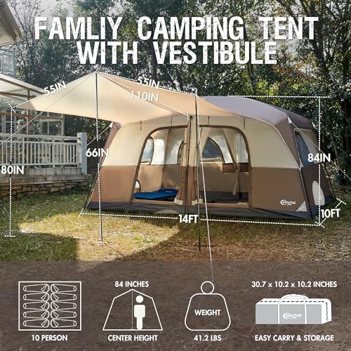 8 Person Family Camping Tent with Porch Z959