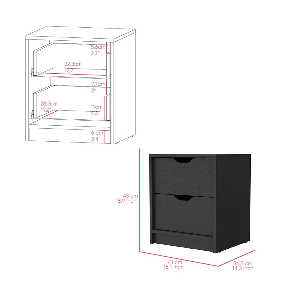 2 Piece Bedroom Set with Nightstand and Dresser X3851