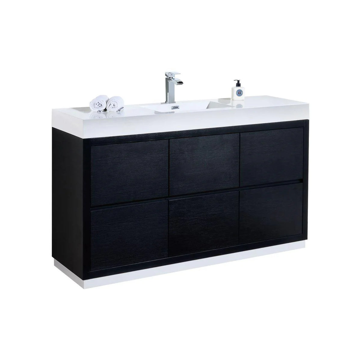 60 in. Single Sink Free Standing Black Bathroom Vanity N397