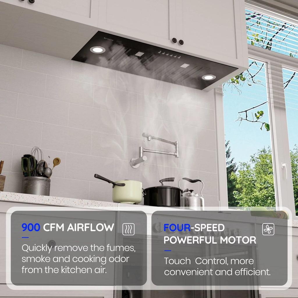 Black Stainless Steel 36 Inches Convertible Insert Range Hood T801506
