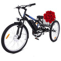 Electric Tricycle 7 Speeds 3 Wheels with Large Basket Orange M8541