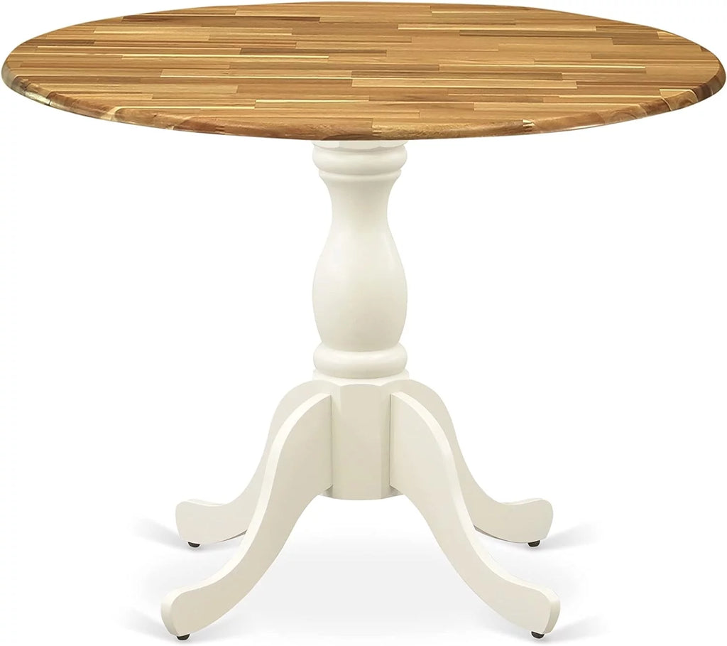 Round Dropleaf Pedestal Kitchen Table 42X42 Inch W6184