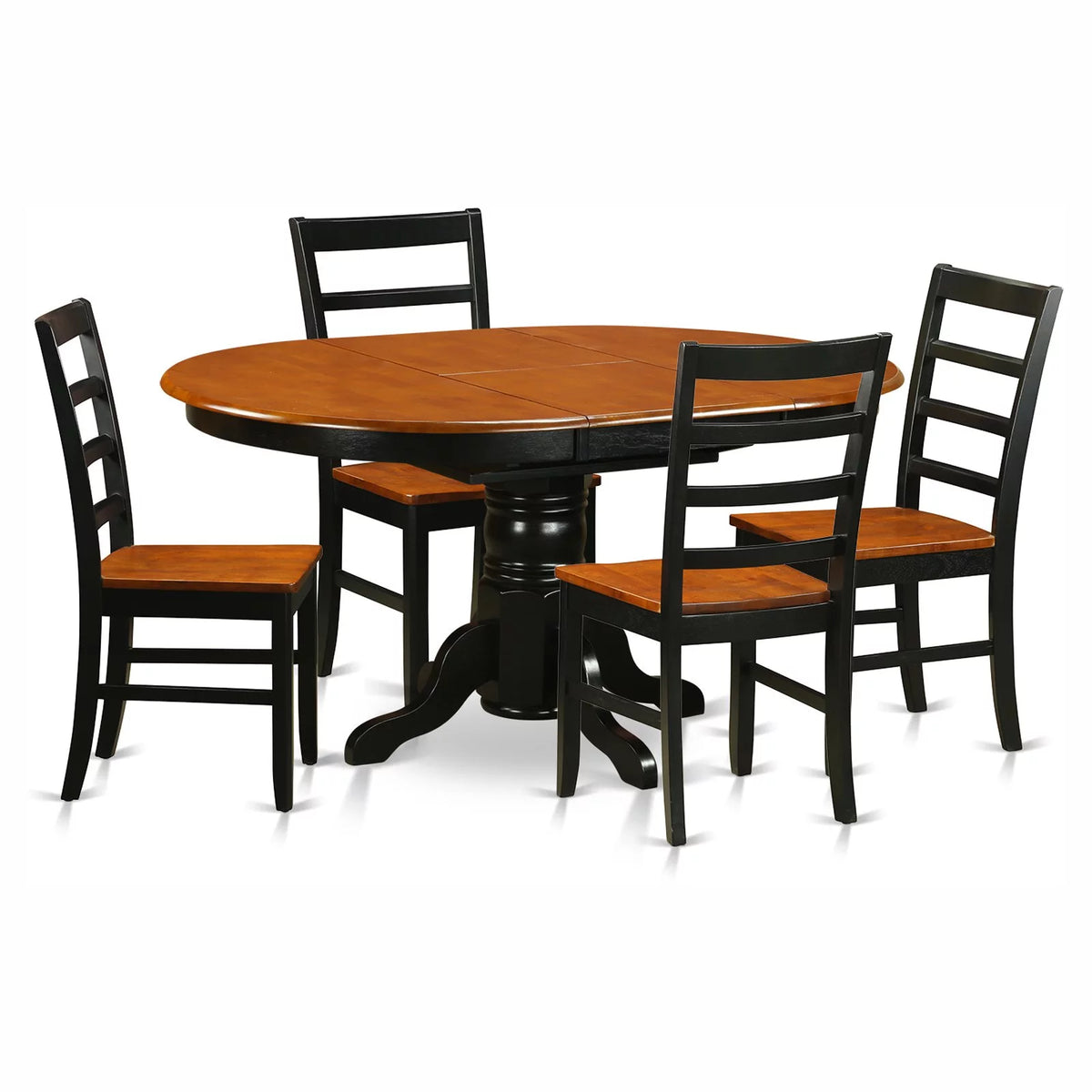 5 Piece Pedestal Oval Dining Table Set Q2189