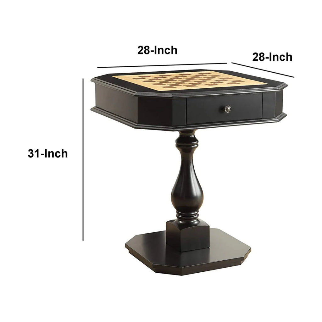 Wooden Chess Game Table with One Drawer V540