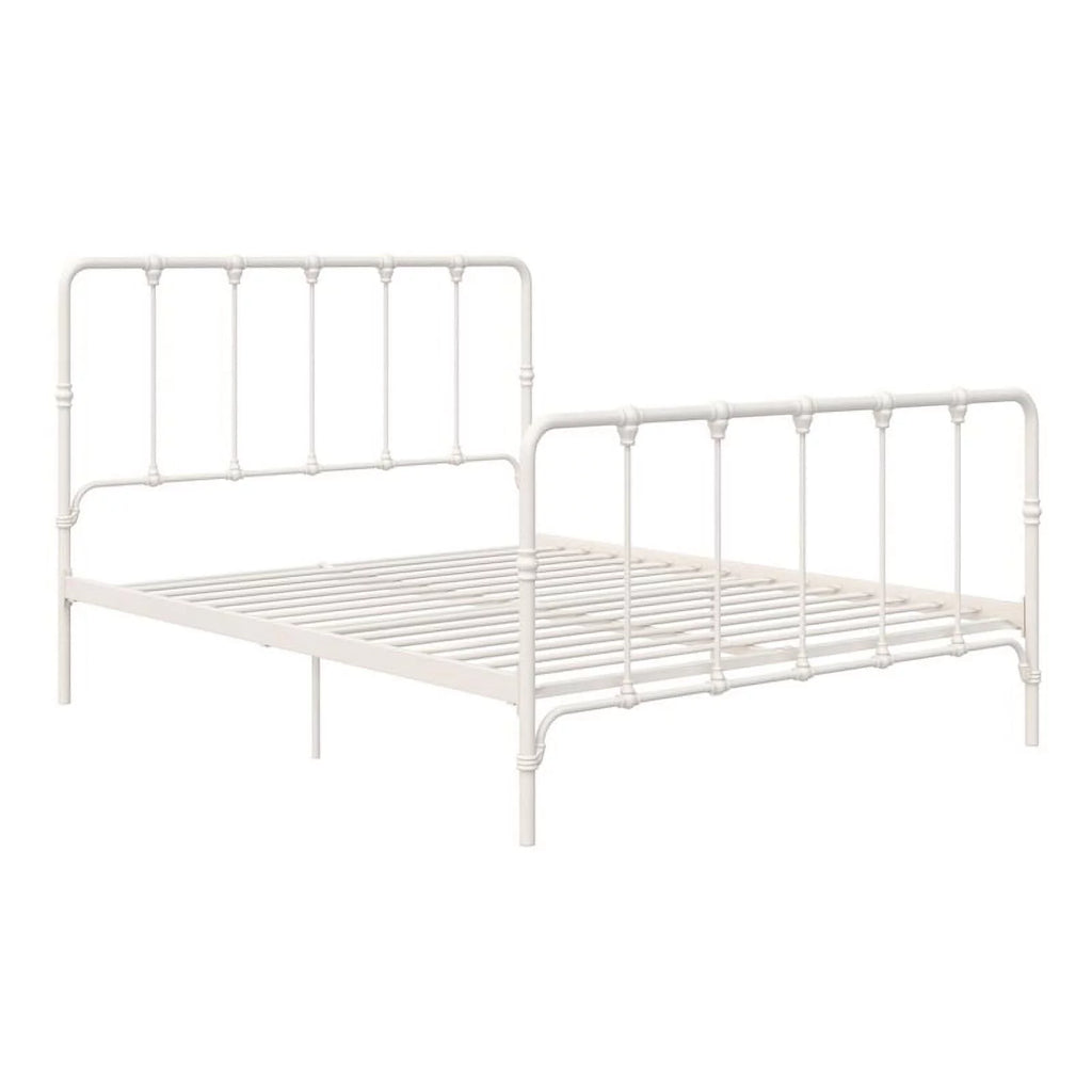 White Metal Bed with Under Bed Storage O300168