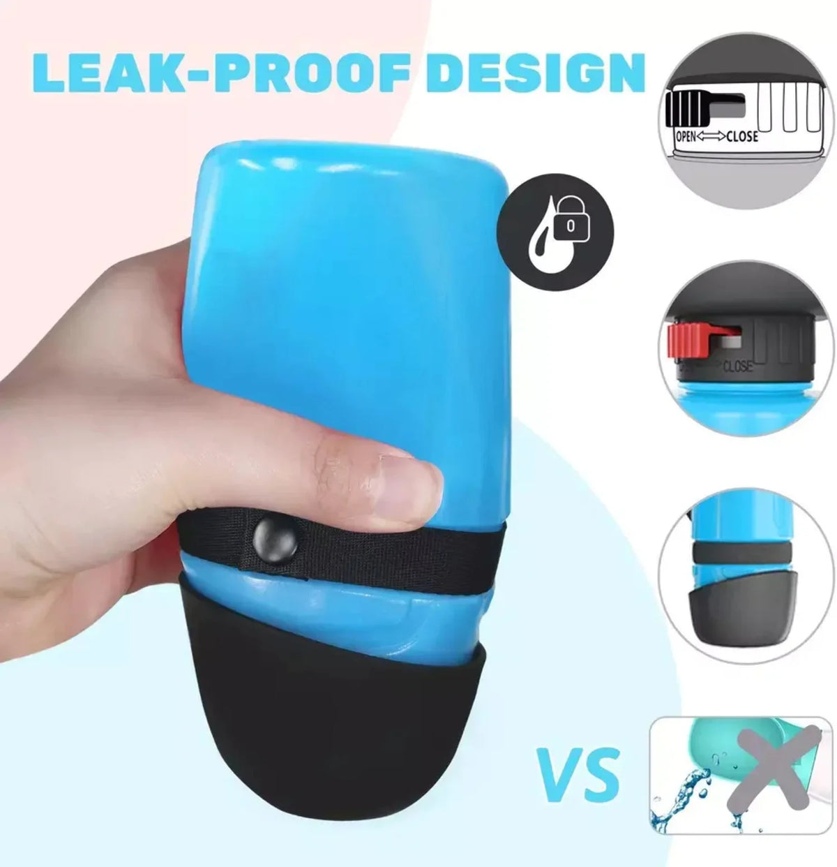 Dog Walking Combo: Poop Bags 120 Count, Waste Bag Carrier, Collapsible Water Bottle Set A8986