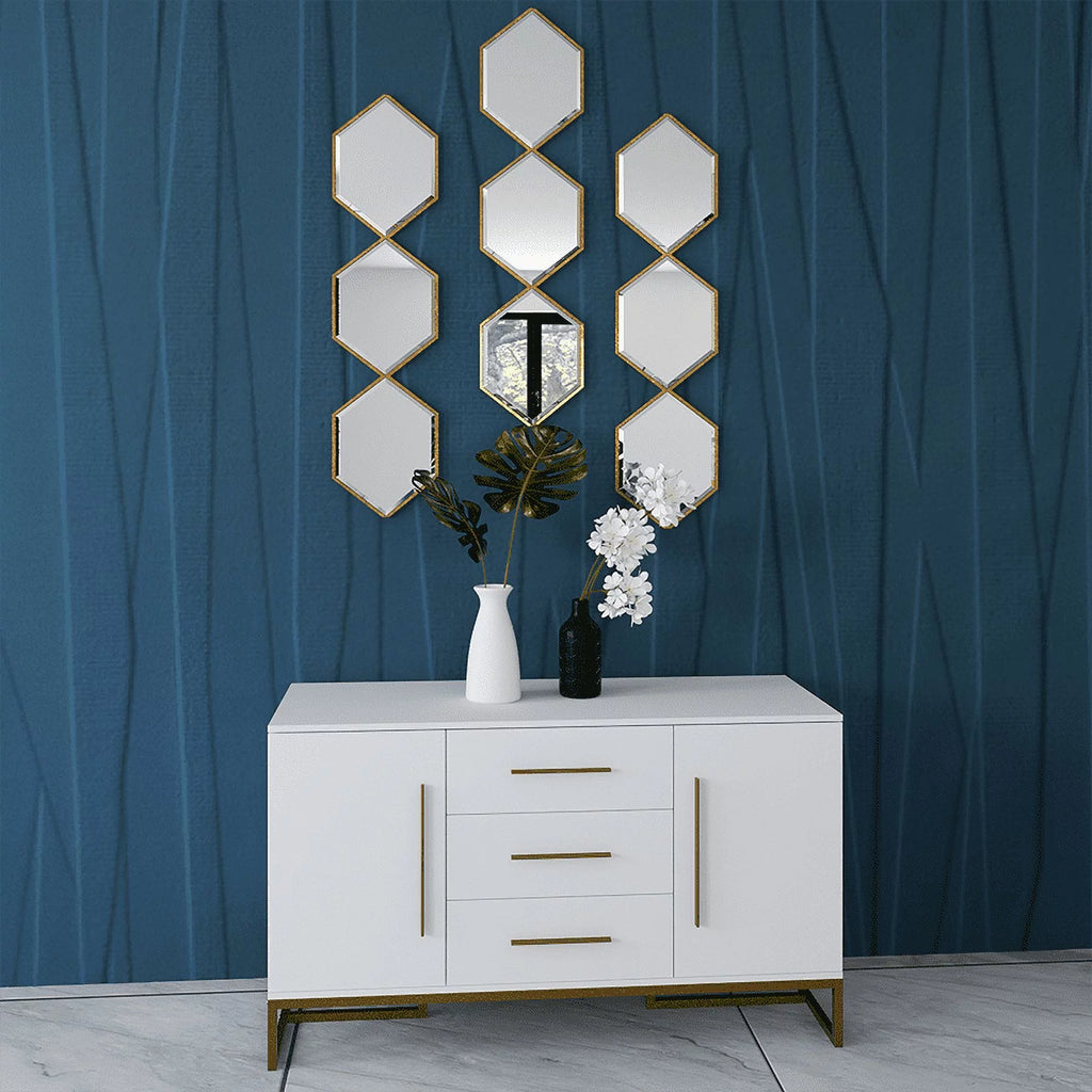 White Modern Dining Room Storage Sideboard P28925